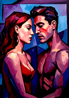 Couple in Abstract Style