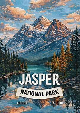 Jasper National Park Vintage Poster
