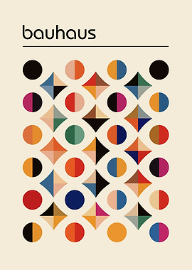 Bauhaus Geometric Poster