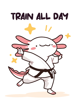 Cute Axolotl in Karate Gi
