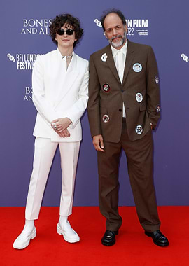 Timothée Chalamet and Luca Guadagnino on Red Carpet