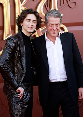 Timothée Chalamet and Hugh Grant