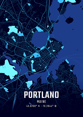Portland Maine Midnight City Map