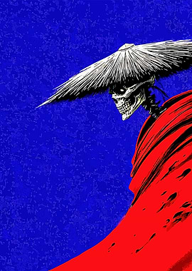 Skeleton Samurai with Red Cape