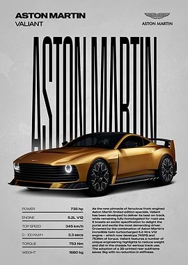 Aston Martin Valiant Car Poster