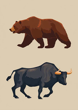 Bear and Bull Illustration