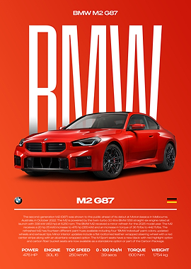 BMW M2 G87 Car Poster