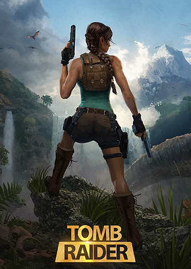 Lara Croft in a jungle setting