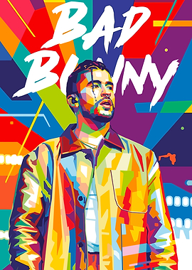 Bad Bunny Pop Art Portrait
