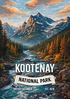 Kootenay National Park Vintage Poster
