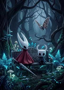 Hollow Knight Characters in a Forest