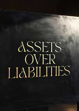 Assets Over Liabilities Text Art