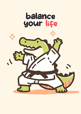 Cute Alligator Doing Karate