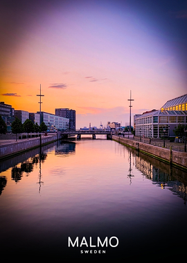 Malmo Waterfront at Sunset