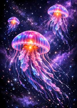 Cosmic Jellyfish in Nebula