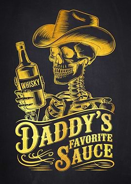 Skeleton Cowboy with Whiskey Bottle