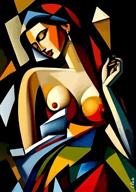 Cubist Woman Portrait