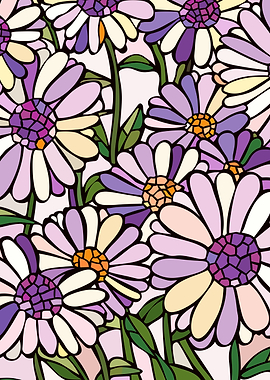 Stained Glass Floral Pattern