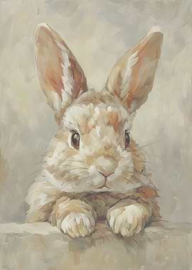 Painting of a cute bunny rabbit