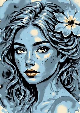 Portrait of a Woman with a Flower