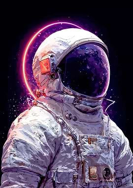 Astronaut in Space with Nebula