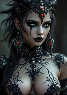 Gothic Fantasy Woman with Crown
