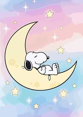 Snoopy Sleeping on the Moon
