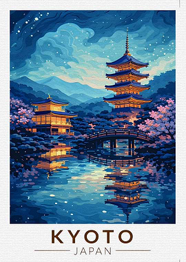 Kyoto Japan Pagoda Reflection