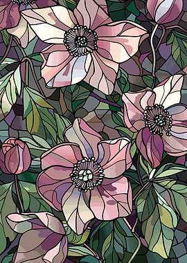 Stained Glass Floral Pattern