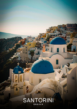 Santorini Greece Blue Domes