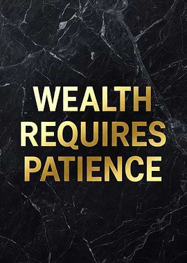 Wealth Requires Patience Text Art
