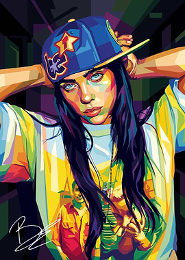 Billie Eilish Pop Art Portrait