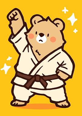 Cute Bear in Karate Gi