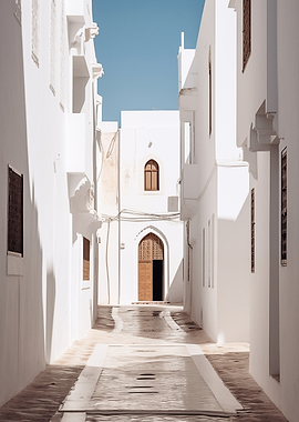 White Alleyway Ornate Door