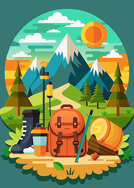 Hiking Adventure Illustration