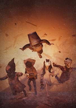 Children in Masks and Bucket Hat