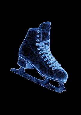 Blue Ice Skate Illustration