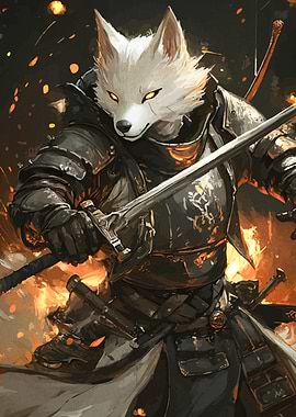 Anthropomorphic Fox Warrior in Armor