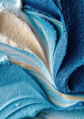 Abstract Swirls of Blue and Cream