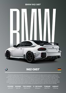 BMW M2 G87 Car Poster