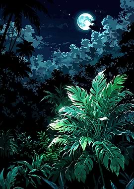 Moonlit Jungle Night