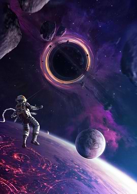 Astronaut near a black hole