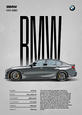 BMW M3 G80 Car Poster