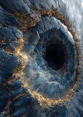 Abstract Crystal Vortex with Gold Dust