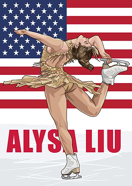 Alysa Liu Figure Skater USA Flag