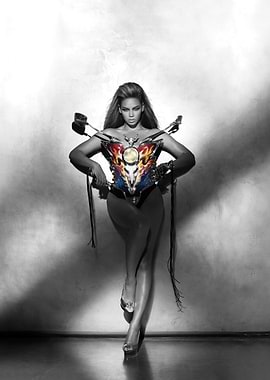 Beyoncé in a fiery corset