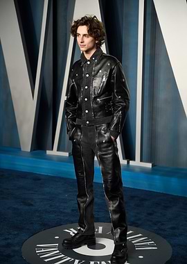 Timothée Chalamet in Leather Outfit