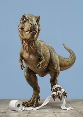 T-Rex with Toilet Paper
