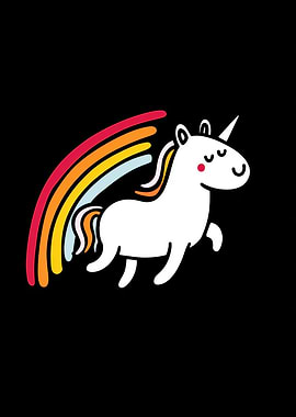 Cute Unicorn with Rainbow
