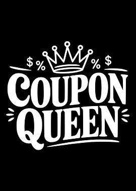 Coupon Queen Crown Text Art